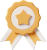 casual life 3d reward badge with star and two ribbons 2